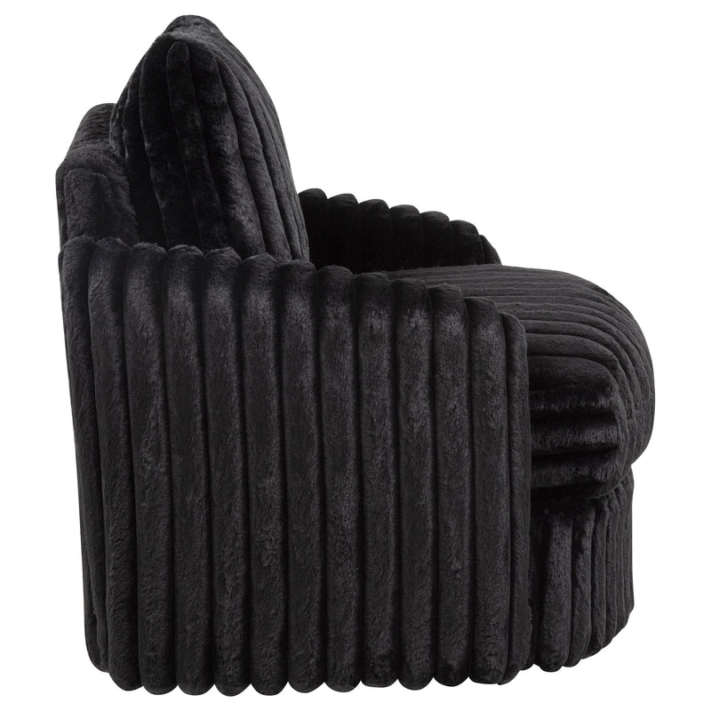 Sarco Corduroy Upholstered Swivel Accent Arm Chair Black - 902542