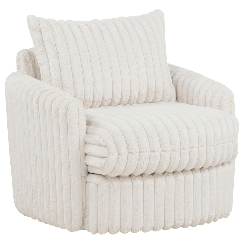 Sarco Corduroy Upholstered Swivel Accent Arm Chair Ivory - 902541