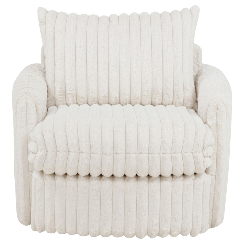 Sarco Corduroy Upholstered Swivel Accent Arm Chair Ivory - 902541