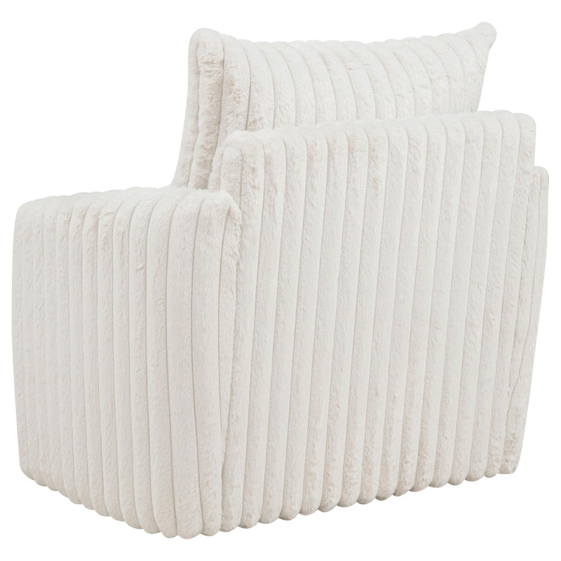 Sarco Corduroy Upholstered Swivel Accent Arm Chair Ivory - 902541