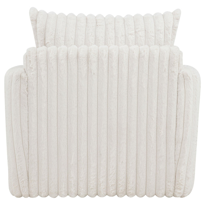 Sarco Corduroy Upholstered Swivel Accent Arm Chair Ivory - 902541