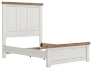 Savonport Full Panel Bed and Dresser in White/Brown - PKG025554