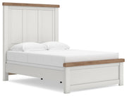 Savonport Full Panel Bed, Chest and Nightstand in White/Brown - PKG025550