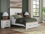 Savonport Full Panel Storage Bed, Dresser and Chest in White/Brown - PKG025573