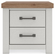 Savonport King Panel Bed with Storage, Chest and Nightstand in White/Brown - PKG025404