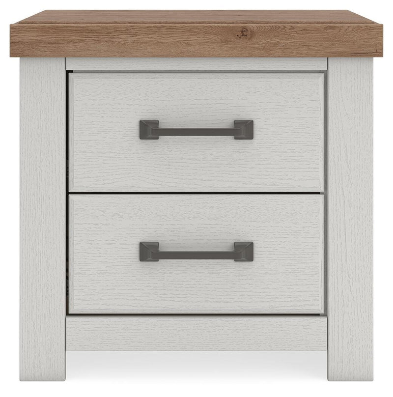 Savonport King Panel Bed with Storage, Chest and Nightstand in White/Brown - PKG025404