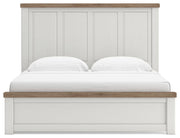Savonport King Panel Bed with Storage, Dresser and Chest in White/Brown - PKG025403