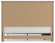Savonport King Panel Bed with Storage, Dresser, Mirror and Chest in White/Brown - PKG025406