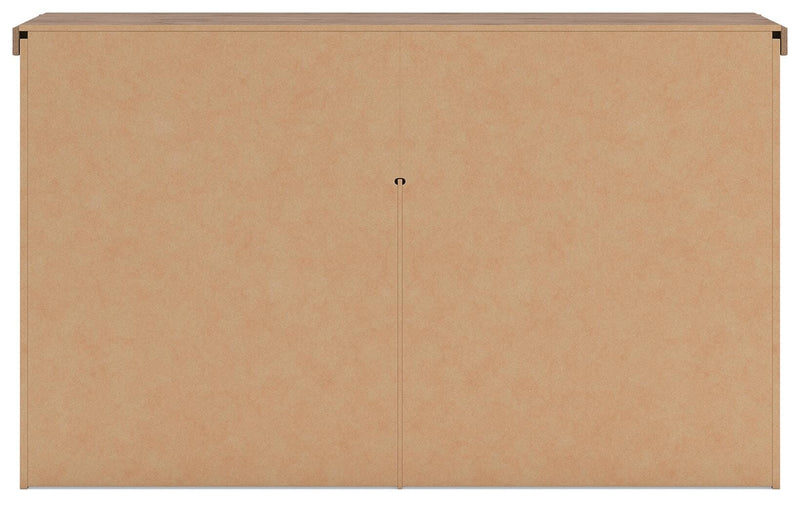 Savonport King Panel Storage Bed, Dresser and Chest in White/Brown - PKG025533