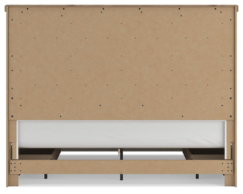 Savonport King Panel Storage Bed, Dresser and Nightstand in White/Brown - PKG025539