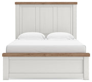 Savonport Queen Panel Bed, Dresser and Chest in White/Brown - PKG025557
