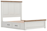 Savonport Queen Panel Bed with Storage, Dresser and Chest in White/Brown - PKG025395