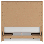 Savonport Queen Panel Bed with Storage, Dresser, Mirror and Chest in White/Brown - PKG025512