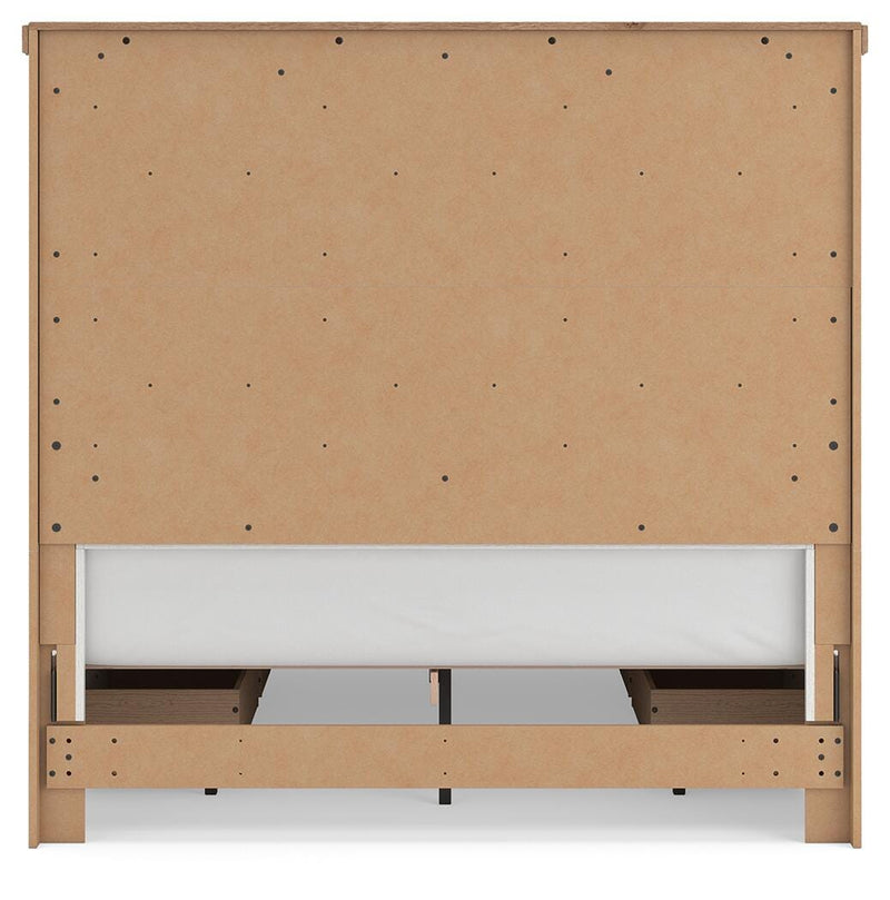 Savonport Queen Panel Bed with Storageand Dresser in White/Brown - PKG025514