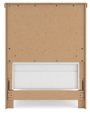 Savonport Twin Panel Bed, Dresser and Mirror in White/Brown - PKG025540