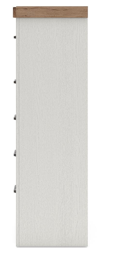 Savonport White/Brown Chest of Drawers - B4615-46