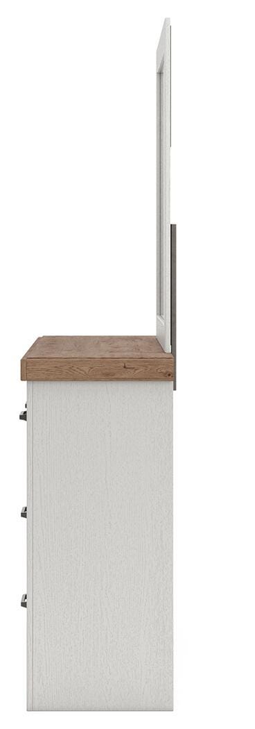 Savonport White/Brown Dresser and Mirror - B4615B1