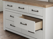 Savonport White/Brown Dresser and Mirror - B4615B1