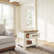 Savonport White/Brown End Table - T4615-3
