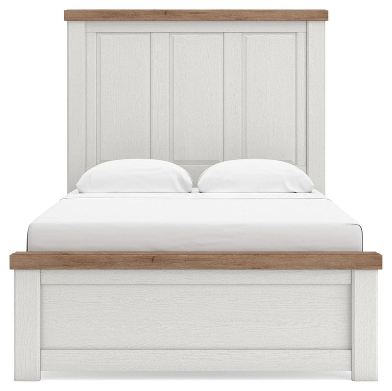 Savonport White/Brown Full Panel Bed - B4615B3