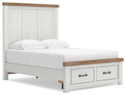 Savonport White/Brown Full Panel Storage Bed - B4615B6