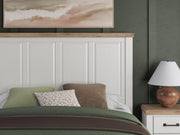 Savonport White/Brown King Panel Bed with Storage - B4615B15