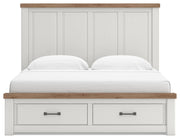 Savonport White/Brown King Panel Storage Bed - B4615B17