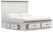 Savonport White/Brown King Panel Storage Bed - B4615B17