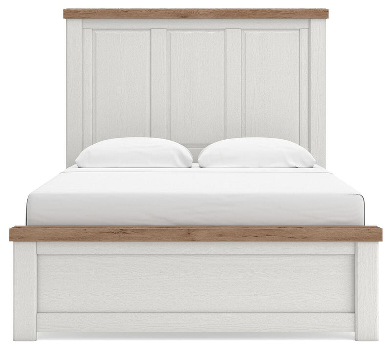 Savonport White/Brown Queen Panel Bed - B4615B4