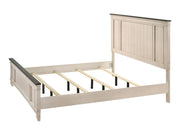 Sawyer Antique White - Brown Queen Panel Bed - DMV FurnitureQueen Bed