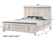 Sawyer Antique White/Brown King Panel Bed - DMV FurnitureKing Bed