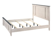 Sawyer Antique White/Brown King Panel Bed - DMV FurnitureKing Bed