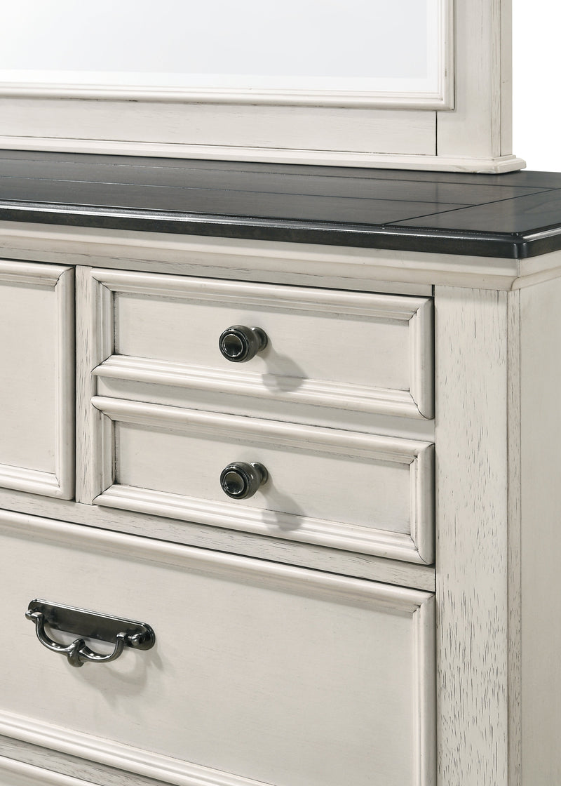 Sawyer Antique White/Brown Panel Bedroom Set - DMV FurnitureBedroom Set
