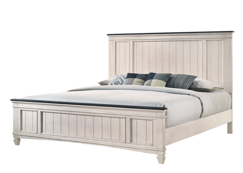 Sawyer Antique White/Brown Panel Bedroom Set - DMV FurnitureBedroom Set