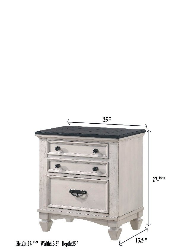Sawyer Antique White/Brown Panel Bedroom Set - DMV FurnitureBedroom Set