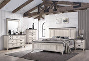 Sawyer Antique White/Brown Panel Bedroom Set - DMV FurnitureBedroom Set