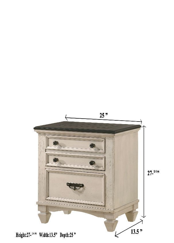 Sawyer Antique White/Brown Panel Bedroom Set - DMV FurnitureBedroom Set