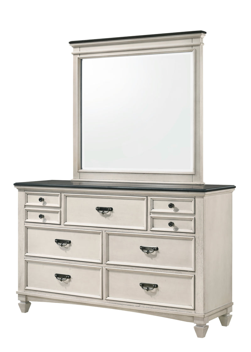 Sawyer Antique White/Brown Panel Bedroom Set - DMV FurnitureBedroom Set