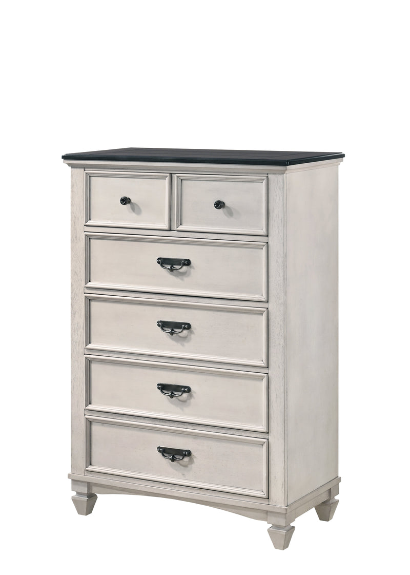 Sawyer Antique White/Brown Panel Bedroom Set - DMV FurnitureBedroom Set