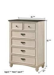 Sawyer Antique White/Brown Panel Bedroom Set - DMV FurnitureBedroom Set