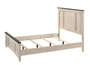 Sawyer Antique White/Brown Queen Panel Bed - DMV FurnitureQueen Bed