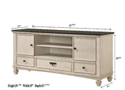 Saywer Antique 68" White/Brown TV Stand - DMV FurnitureTV Stand