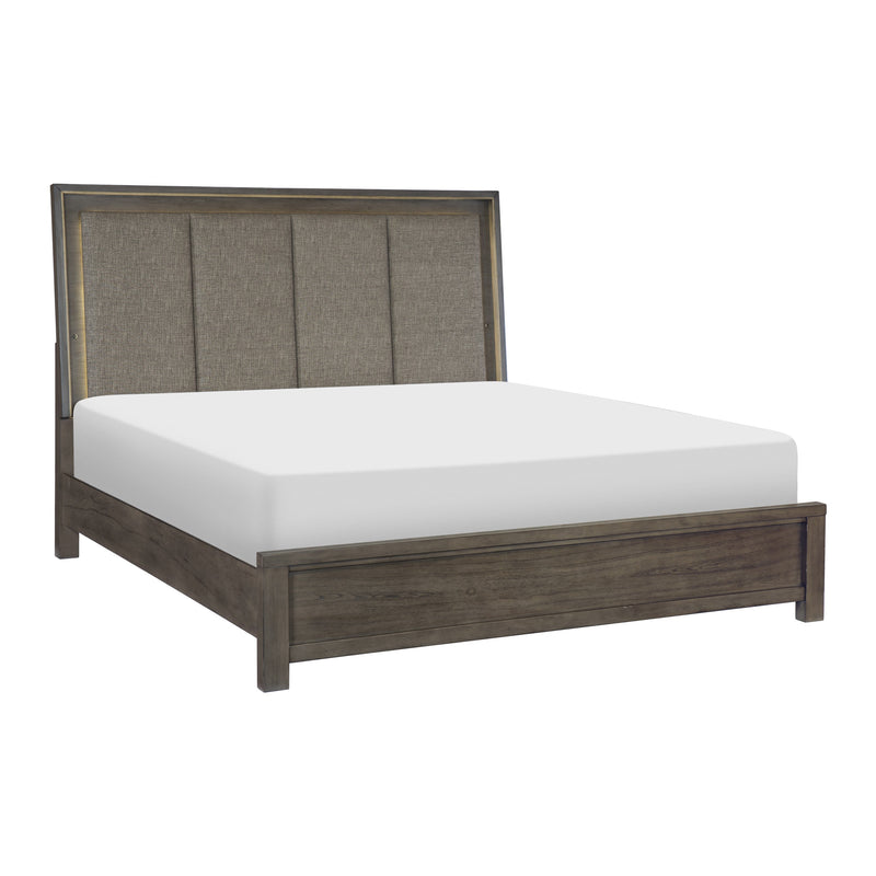 Scarlet Brownish Gray LED Upholstered Panel Bedroom Set - DMV FurnitureBedroom Set