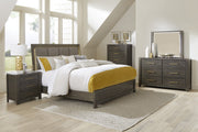 Scarlet Brownish Gray LED Upholstered Panel Bedroom Set - DMV FurnitureBedroom Set