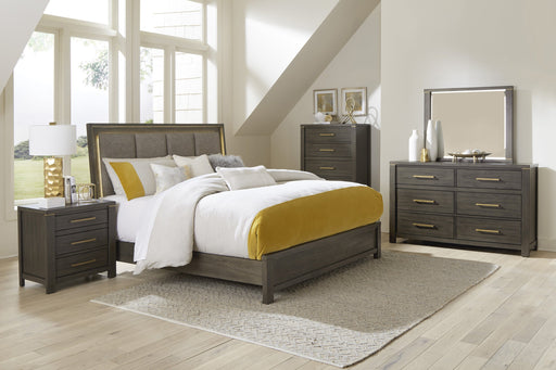 Scarlet Brownish Gray LED Upholstered Panel Bedroom Set - DMV FurnitureBedroom Set