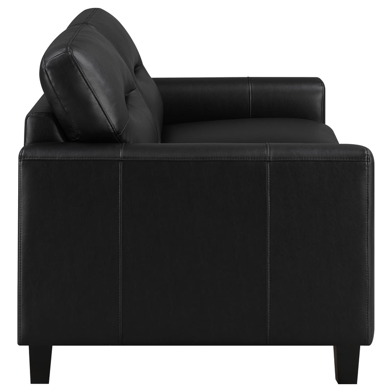 Scotland 2-piece Faux Leather Upholstered Sofa Set Black - 504664-S2