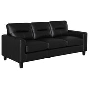 Scotland 2-piece Faux Leather Upholstered Sofa Set Black - 504664-S2