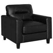 Scotland 3-piece Faux Leather Upholstered Sofa Set Black - 504664-S3