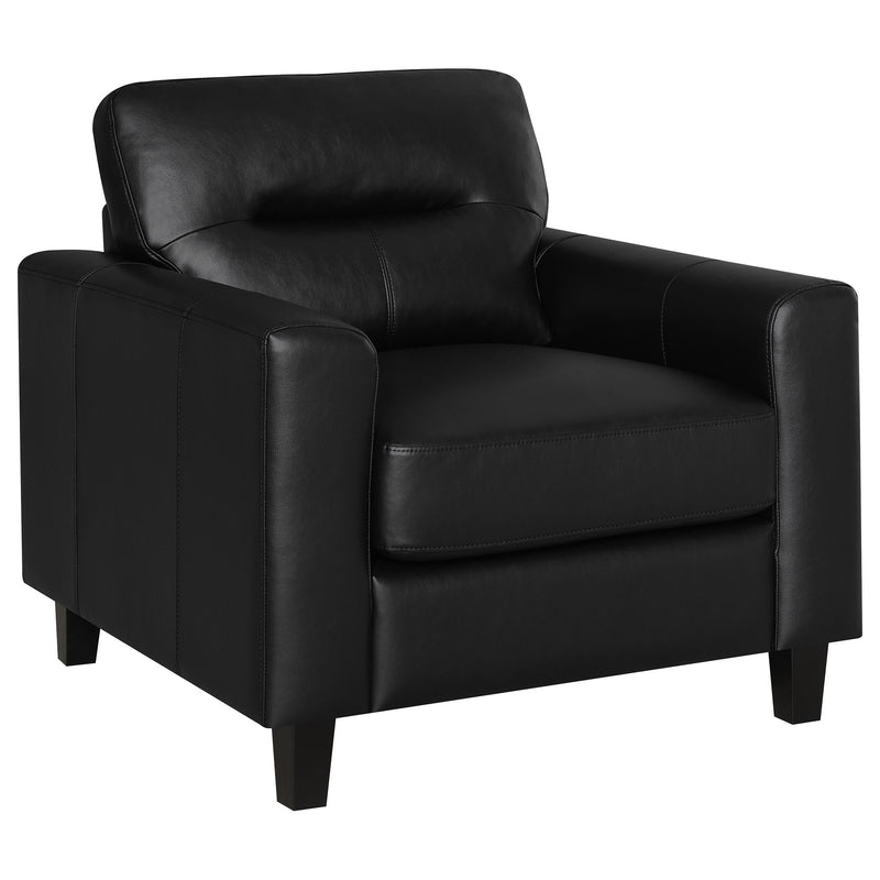 Scotland 3-piece Faux Leather Upholstered Sofa Set Black - 504664-S3