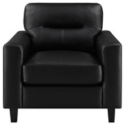Scotland 3-piece Faux Leather Upholstered Sofa Set Black - 504664-S3
